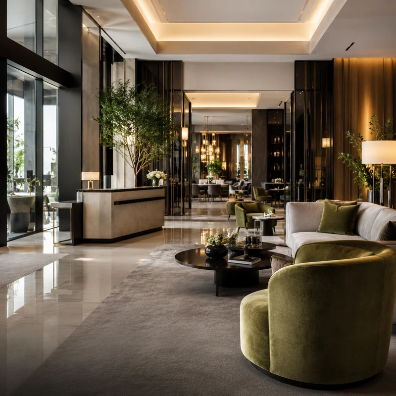 Turizoom lüks otel lobi ve lounge alanı